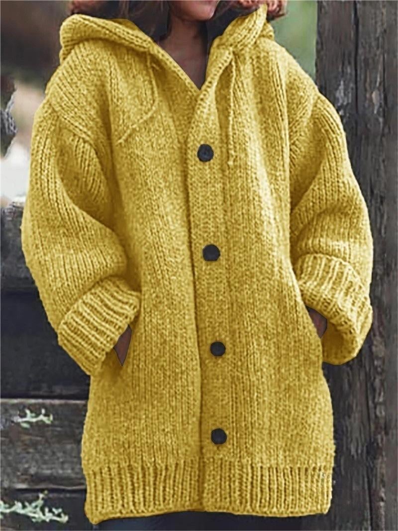Cozy Oversized Women's Hooded Sweater Cardigan - BritishElegance
