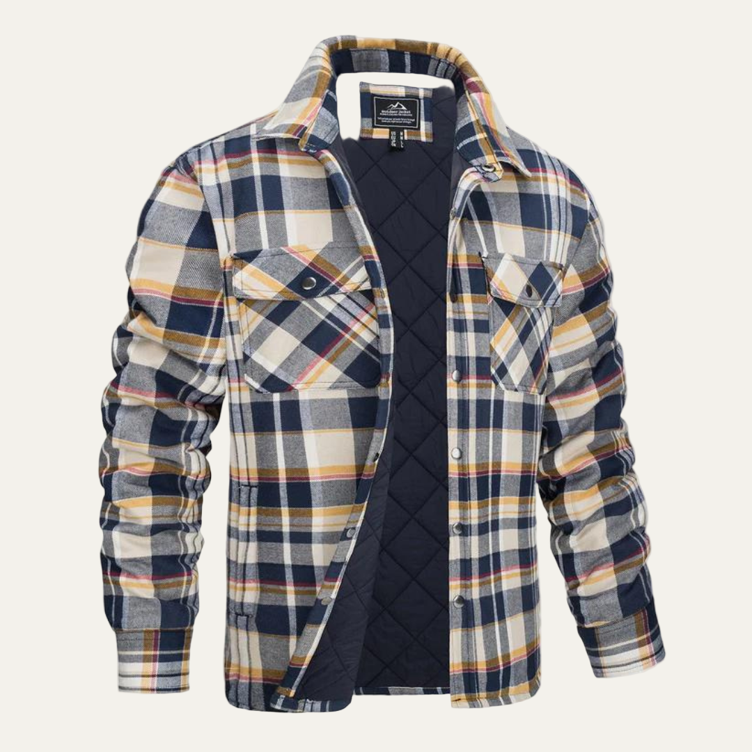 Men’s Quilted Flannel Check Shirt Jacket