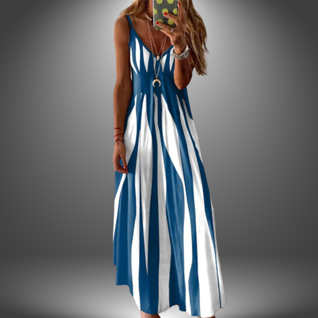 Brianna | Chic Horizontal Maxi Sundress for Easy Wear - BritishElegance