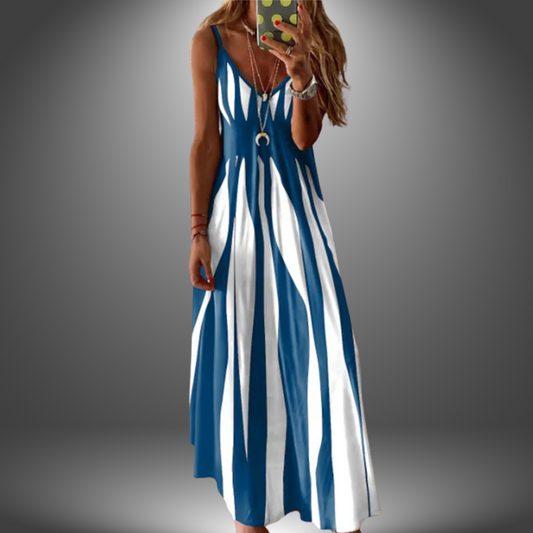 Brianna | Chic Horizontal Maxi Sundress for Easy Wear - BritishElegance