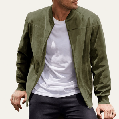 Men’s Suede Look Bomber Jacket