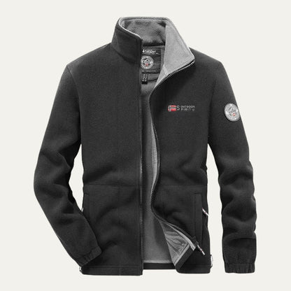 Men’s Textured Fleece High Collar Zip Jacket