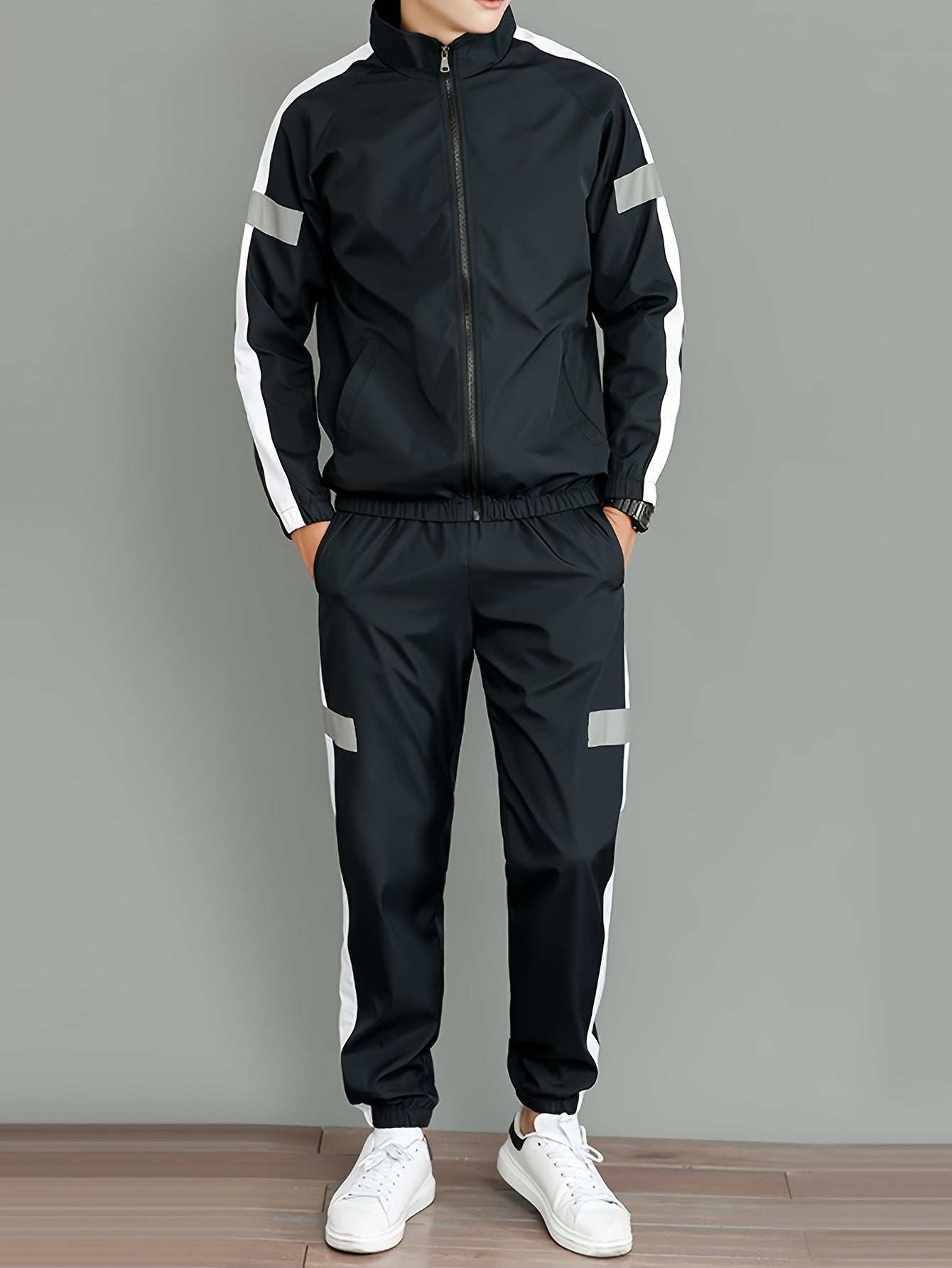 Comfortable Sports Tracksuit Set with Pockets for Men