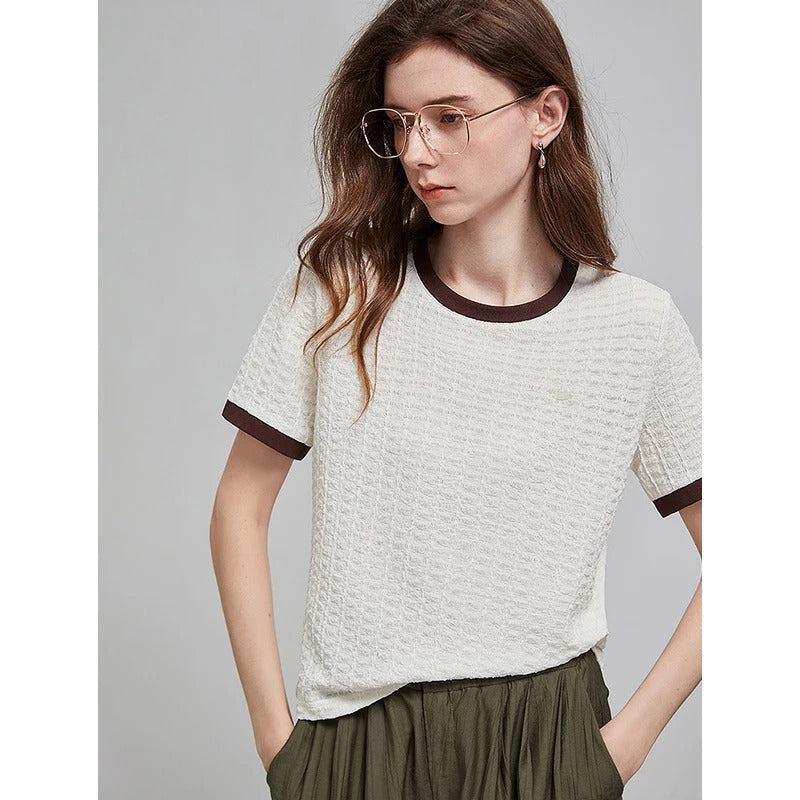 Classic Textured Crew Neck T-Shirt - BritishElegance