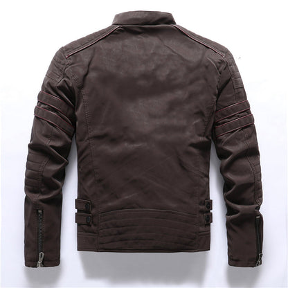 Cevori Stylish Stand Collar Biker Jacket