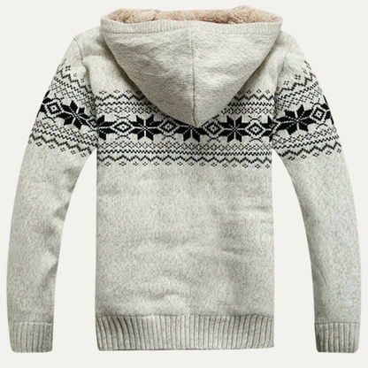 The Canazei Men’s Winter Zip Up Hooded Knit Jacket