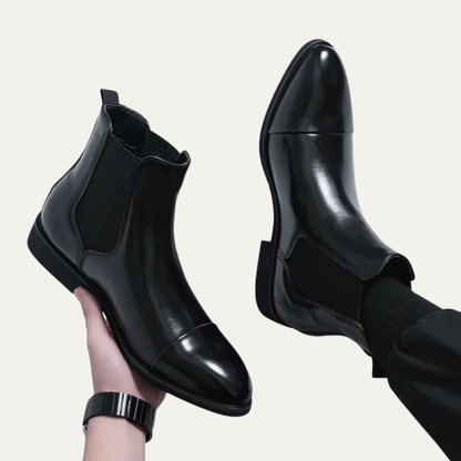 Men’s Polished Cap Toe Chelsea Boots