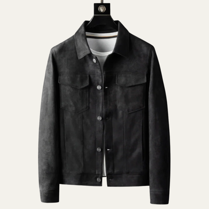 Men’s Suede Textured Trucker Jacket