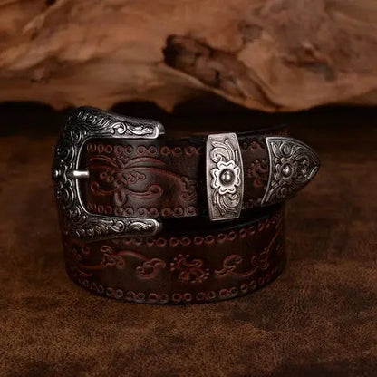 El Dorado | Saddle Leather Belt – Handcrafted Strength & Vintage Western Style