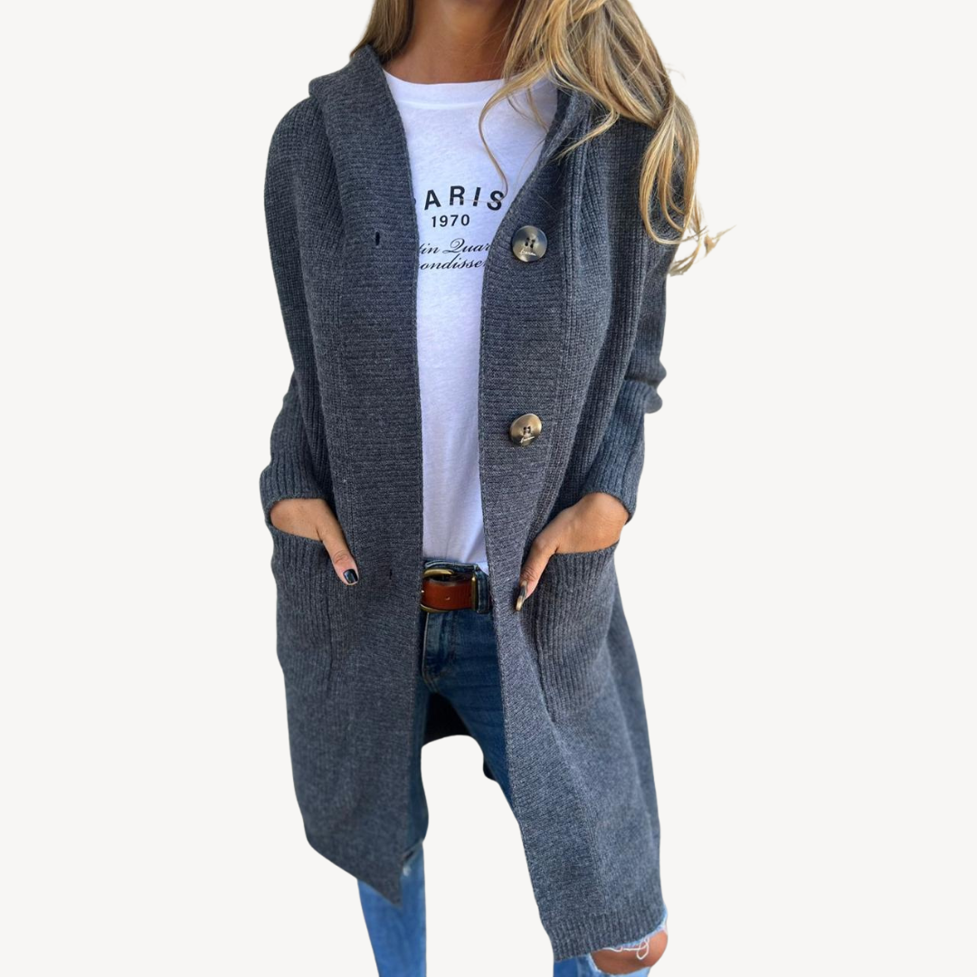 Knit Cardigan Button-Front Casual Outerwear for Women