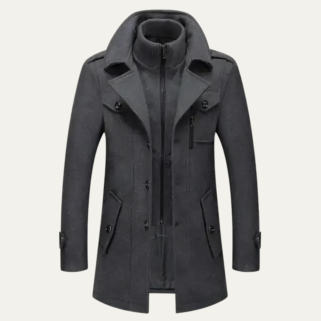 Men’s Mid Length Wool Blend Trench Coat