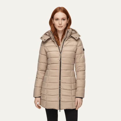Women’s Fitted Mid-Length Hooded Puffer Coat