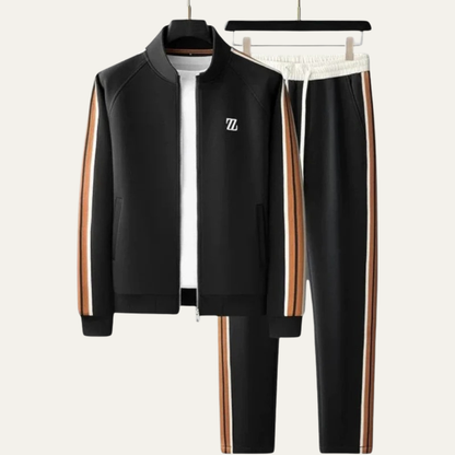 Men’s Stylish Leather-Trim Tracksuit Set