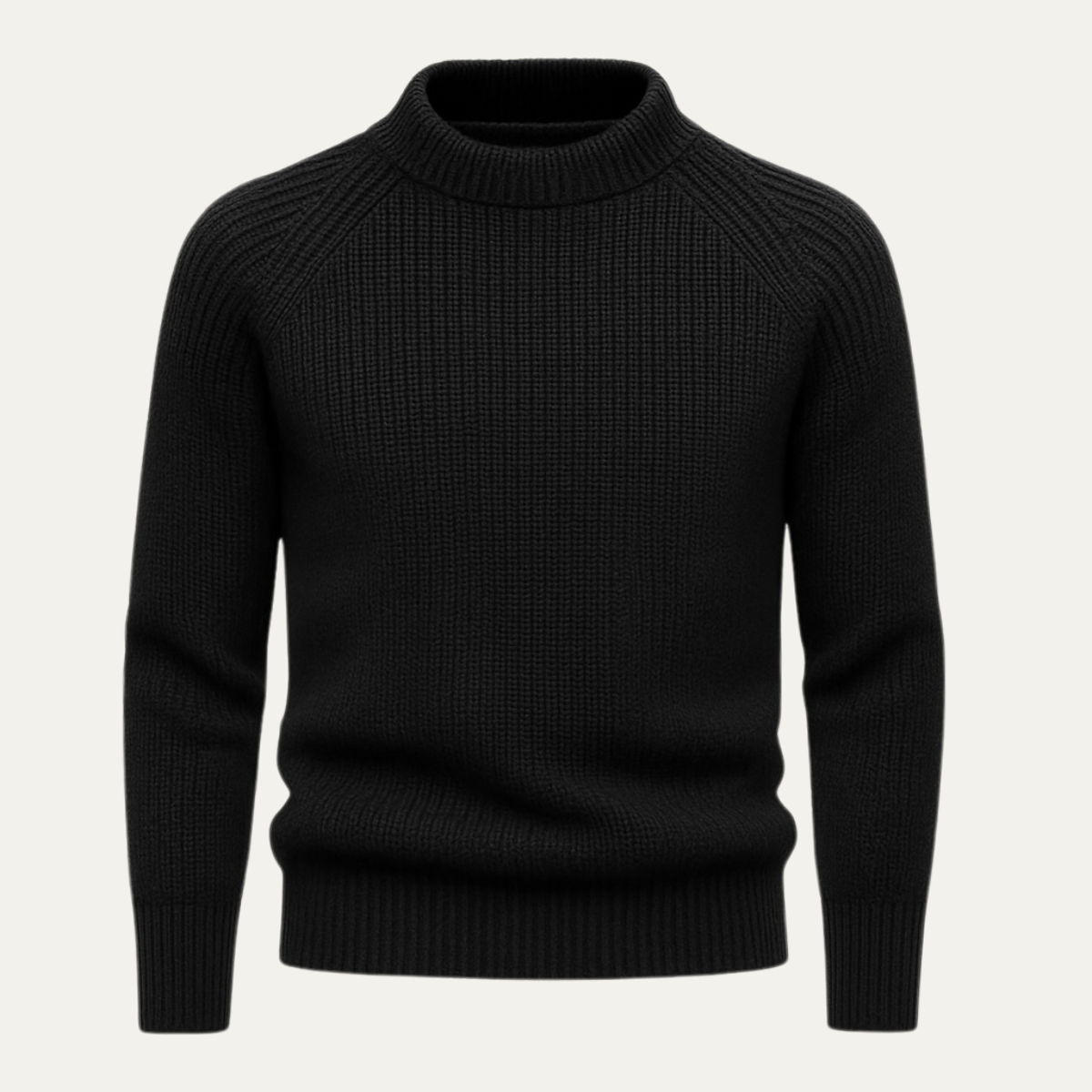 Men’s Raglan Sleeve Wide Ribbed Knit Sweater