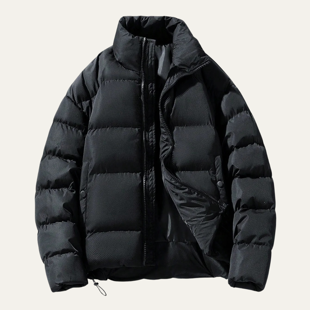 Men’s Insulated Wide Baffle Stand Collar Puffer Jacket