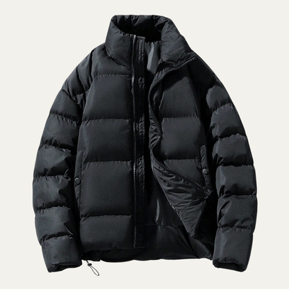Men’s Insulated Wide Baffle Stand Collar Puffer Jacket