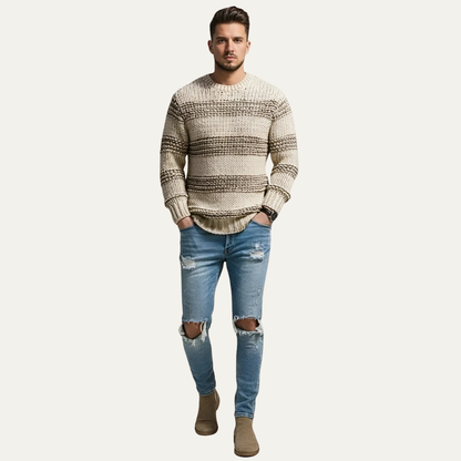 Men’s Chunky Striped Knit Sweater