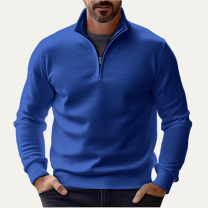 Men’s Stand Collar Quarter Zip Pullover Sweater