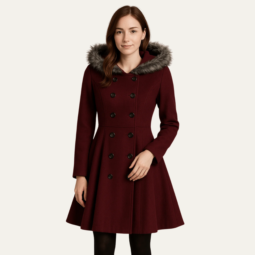 Women’s Fit and Flare Double-Breasted Coat