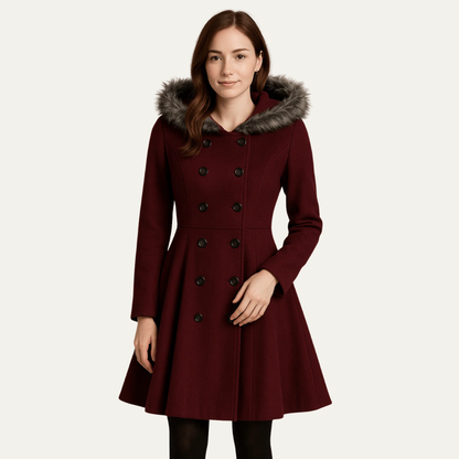 Women’s Fit and Flare Double-Breasted Coat