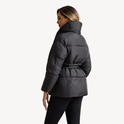 Women's Puffer Jacket with Belt