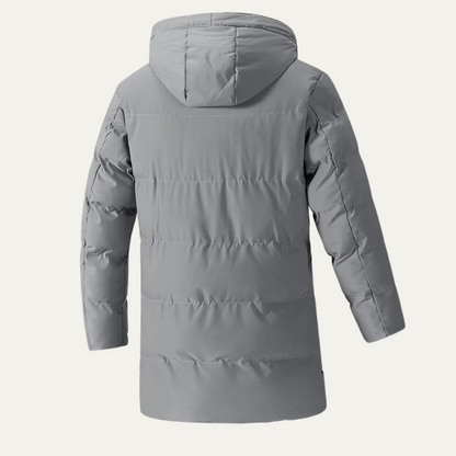 The Fulham Men’s Long Hooded Puffer Winter Jacket