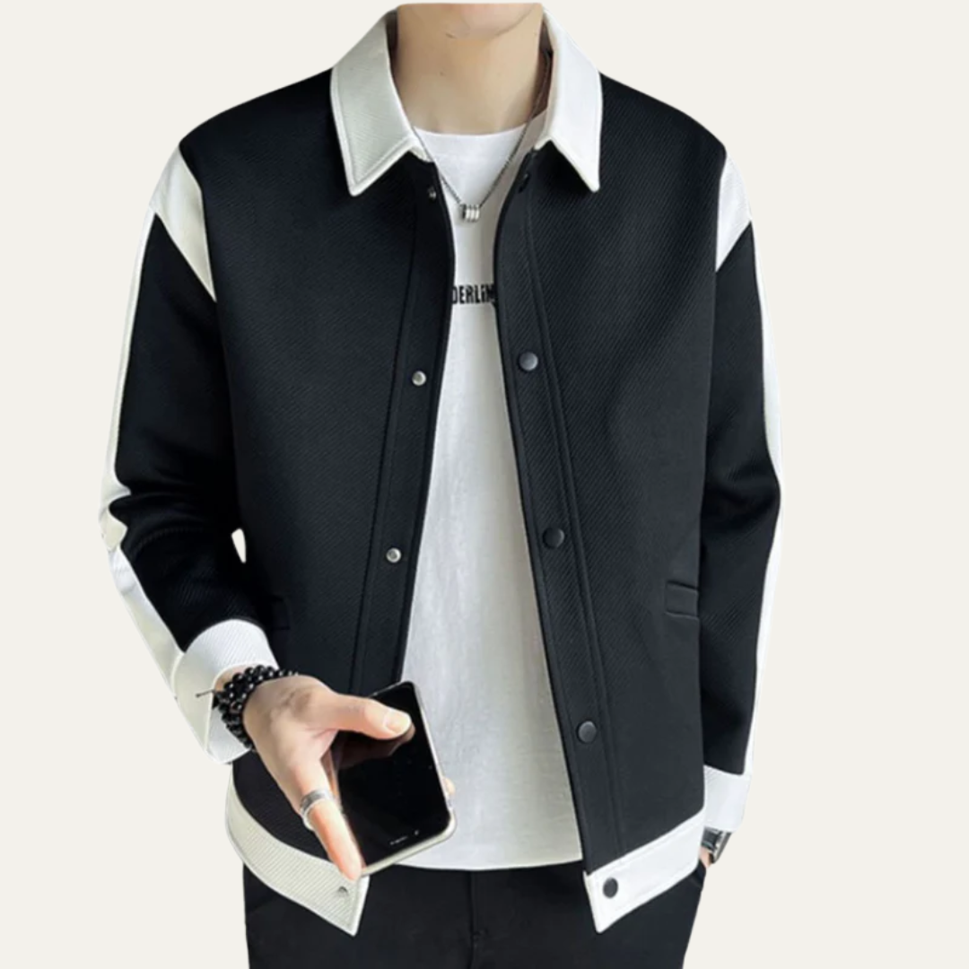 Men’s Modern Contrast Sleeve Varsity Jacket