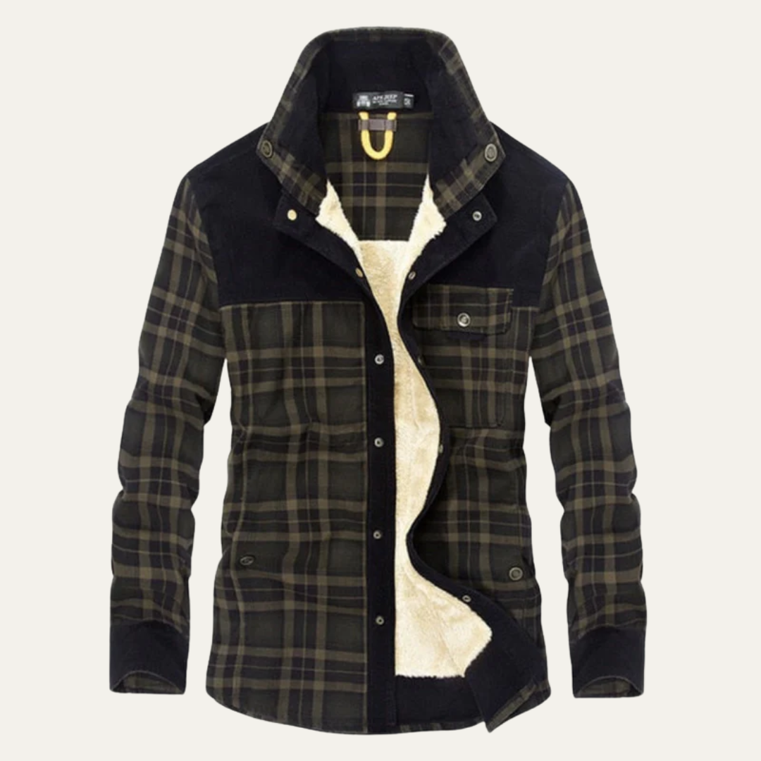 Men’s Plaid Sherpa Lined Flannel Shirt Jacket