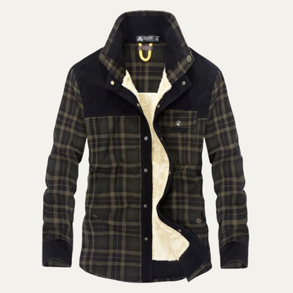 Men’s Plaid Sherpa Lined Flannel Shirt Jacket