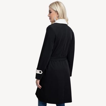 Women's Two Tone Long Sleeve Trench Coat