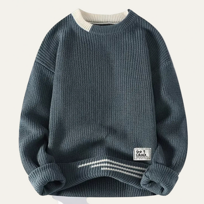 Men’s Ribbed Stripe Trim Sweater