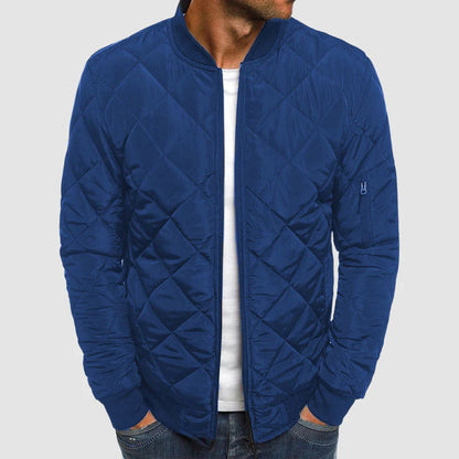 Men’s Quilted Cotton Zip Front Bomber Jacket