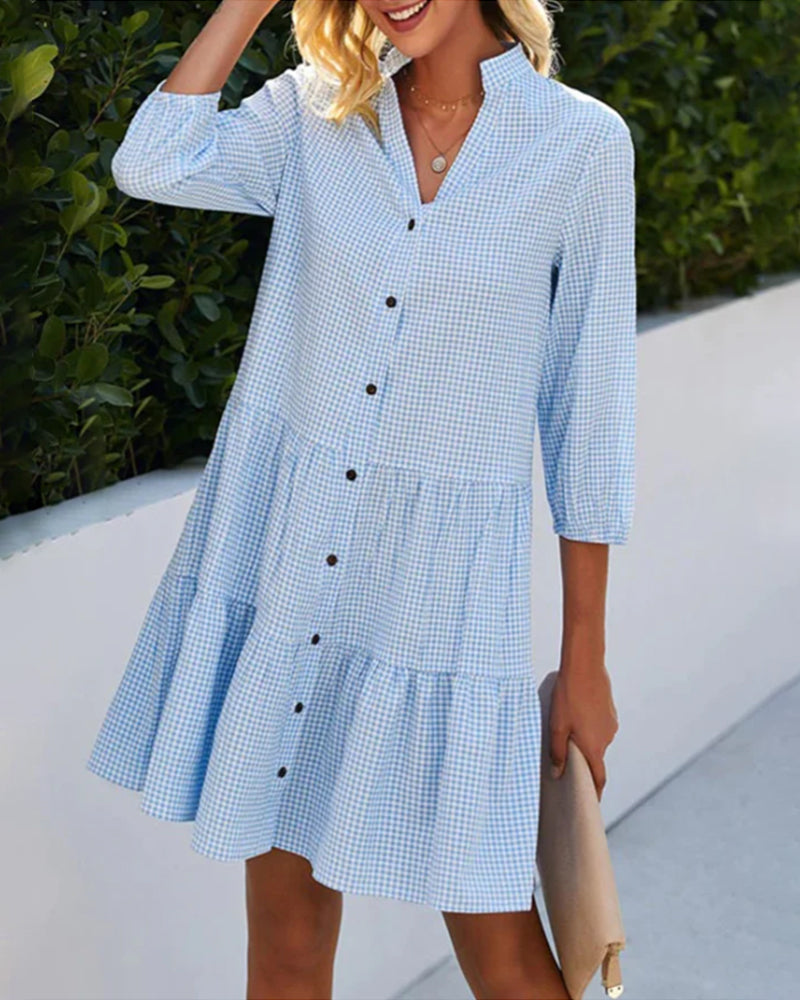 Classic Checked Sundress for Women - BritishElegance