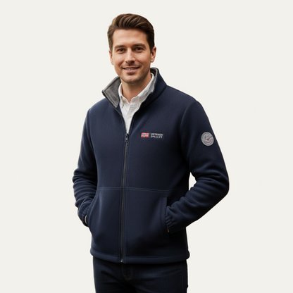 Men’s Textured Fleece High Collar Zip Jacket