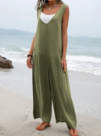 Relaxed Fit Summer Jumpsuit for Women with Pockets