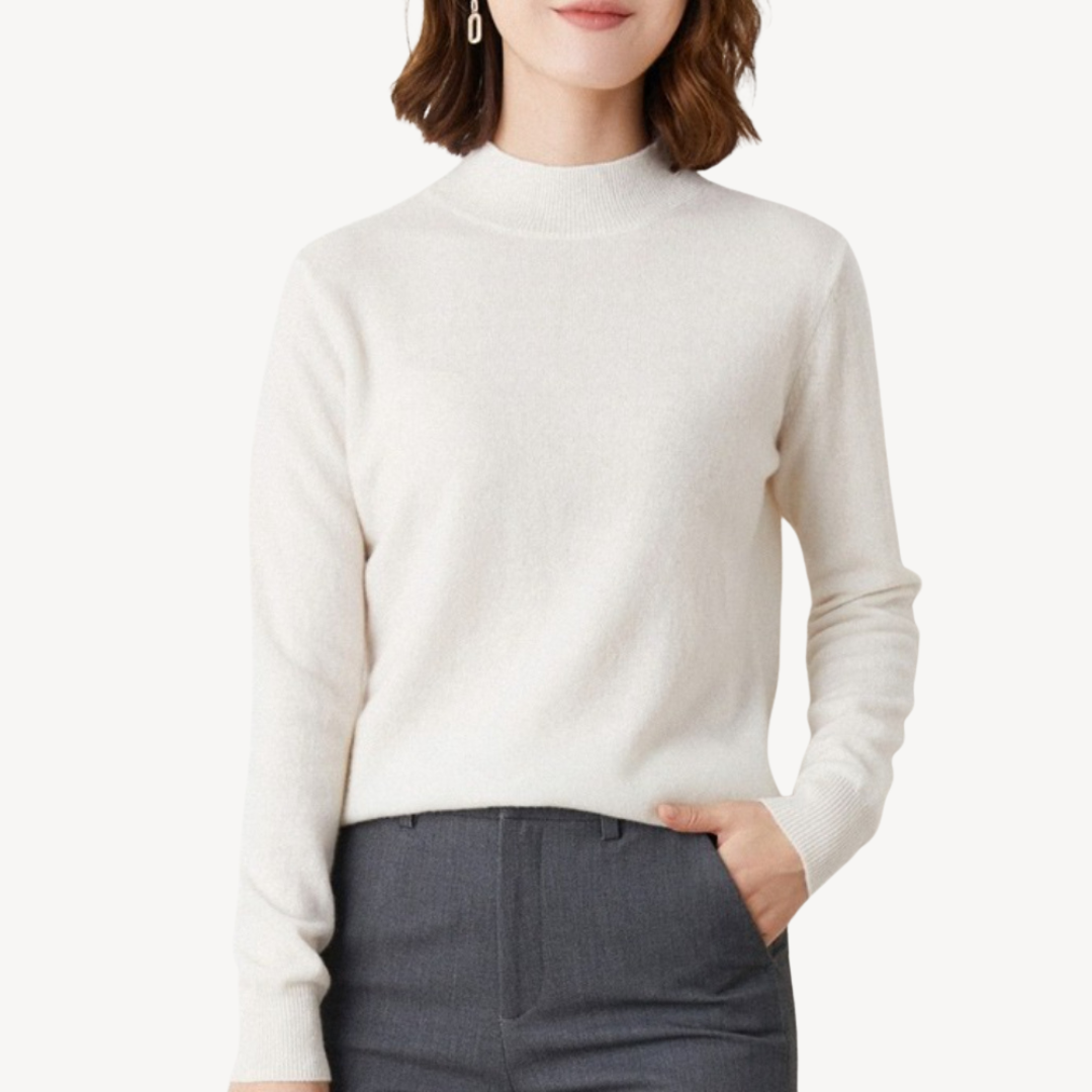 Mock Neck Cashmere Sweater Women