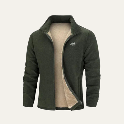 Men’s Soft Fleece Stand Collar Zip Up Jacket