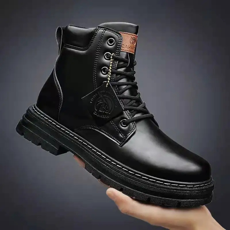 Comfortable Men's High Ankle Boots with Durable Sole - BritishElegance