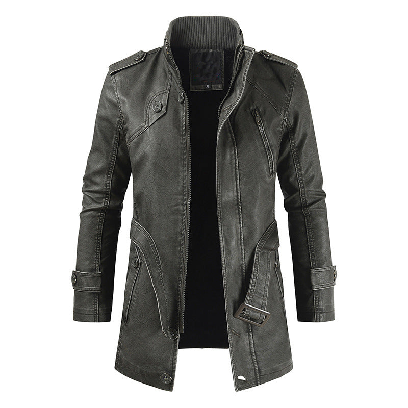 Stylish Mens Belted Zip Up Jacket All Seasons - BritishElegance