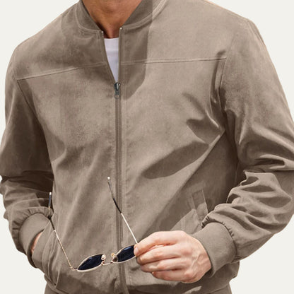 Men’s Casual Suede Look Bomber Jacket