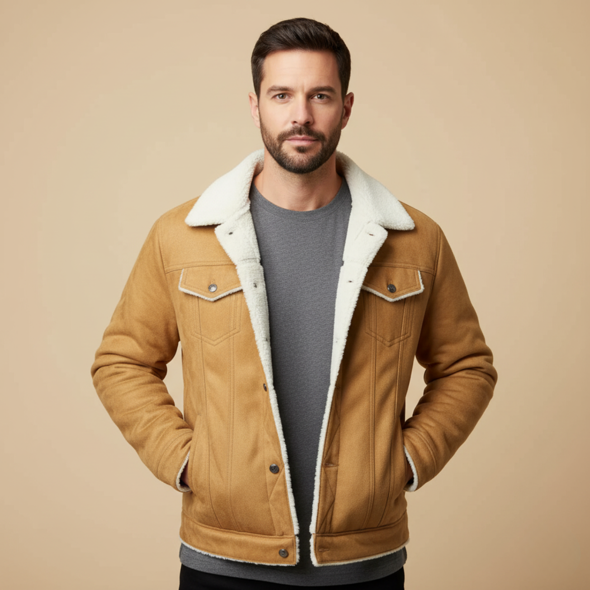 The Wrexham Men's Shearling Vintage Leather Jacket