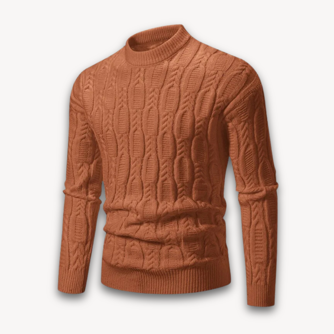 Men’s Fitted Cable Knit Pullover