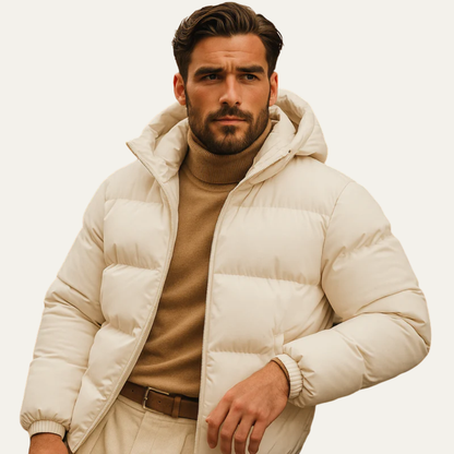 Men’s Insulated High Neck Hooded Puffer Jacket