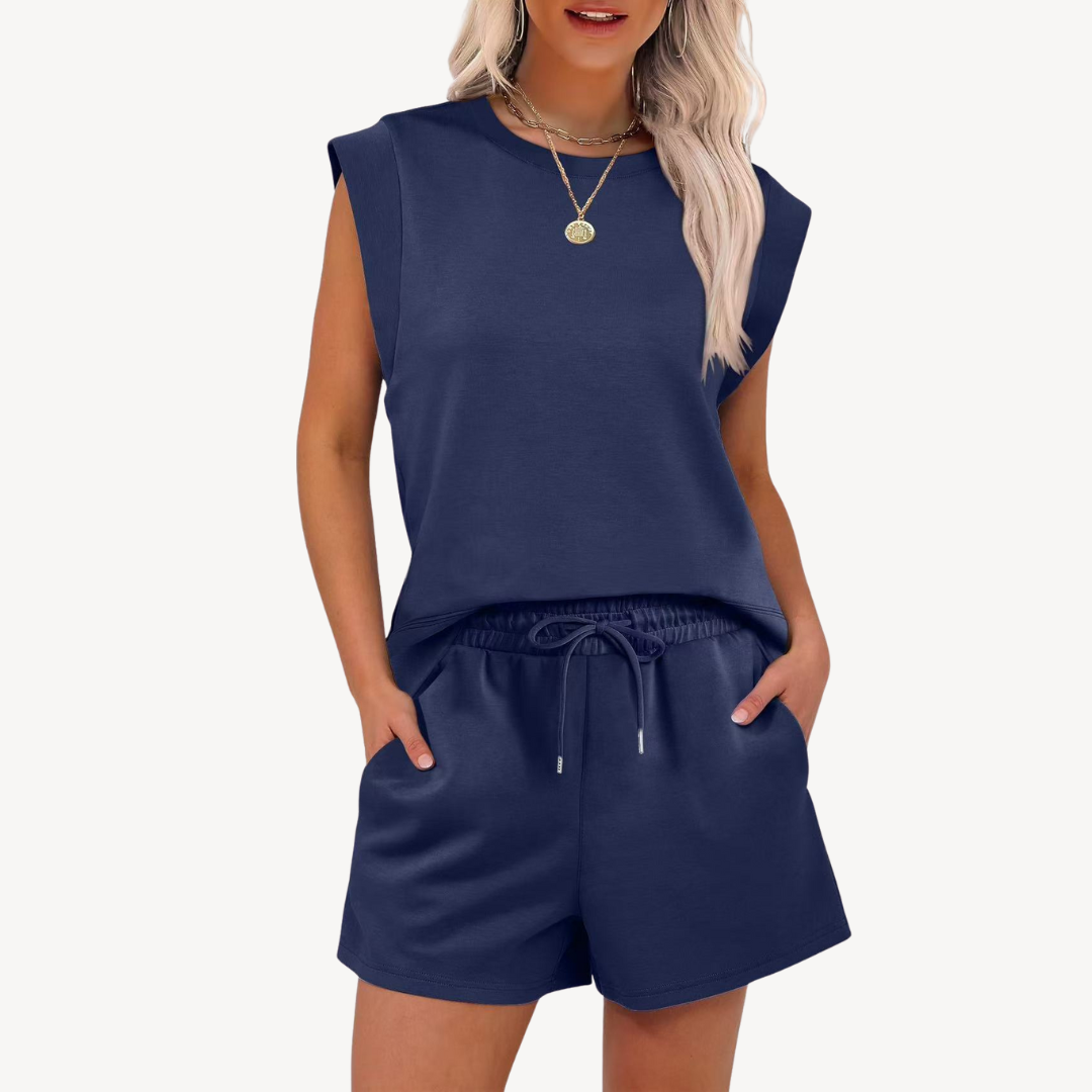Women's Casual Cotton Shorts Set