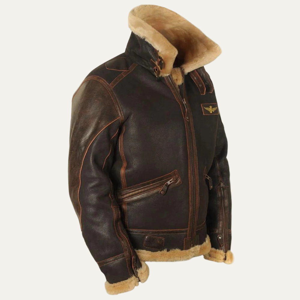 Men’s Shearling Aviator Leather Jacket