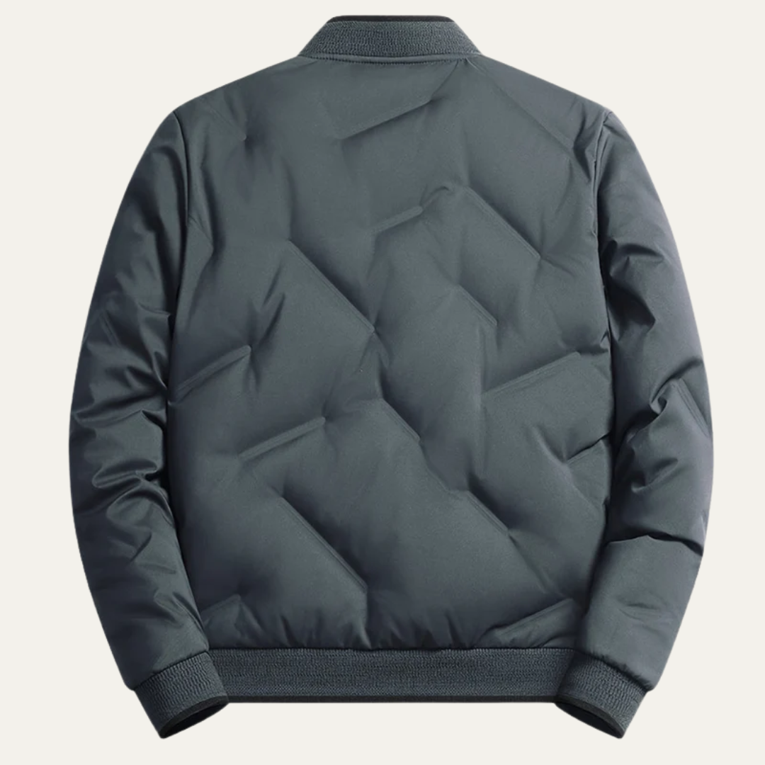 Men’s Quilted Rib Collar Bomber Jacket
