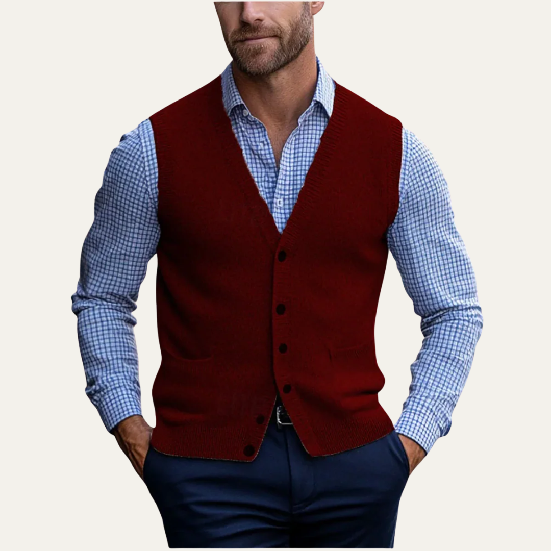 Men’s Classic Button-Front Sweater Vest