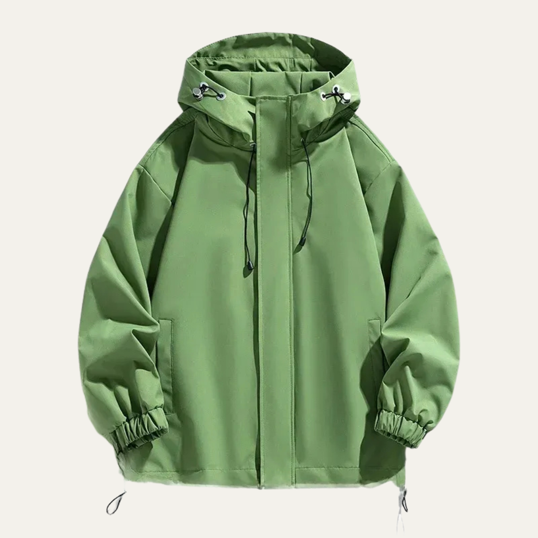 Men’s Minimalist Hooded Water Resistant Shell Jacket
