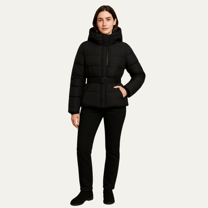 Women’s Belted Hooded Puffer Jacket