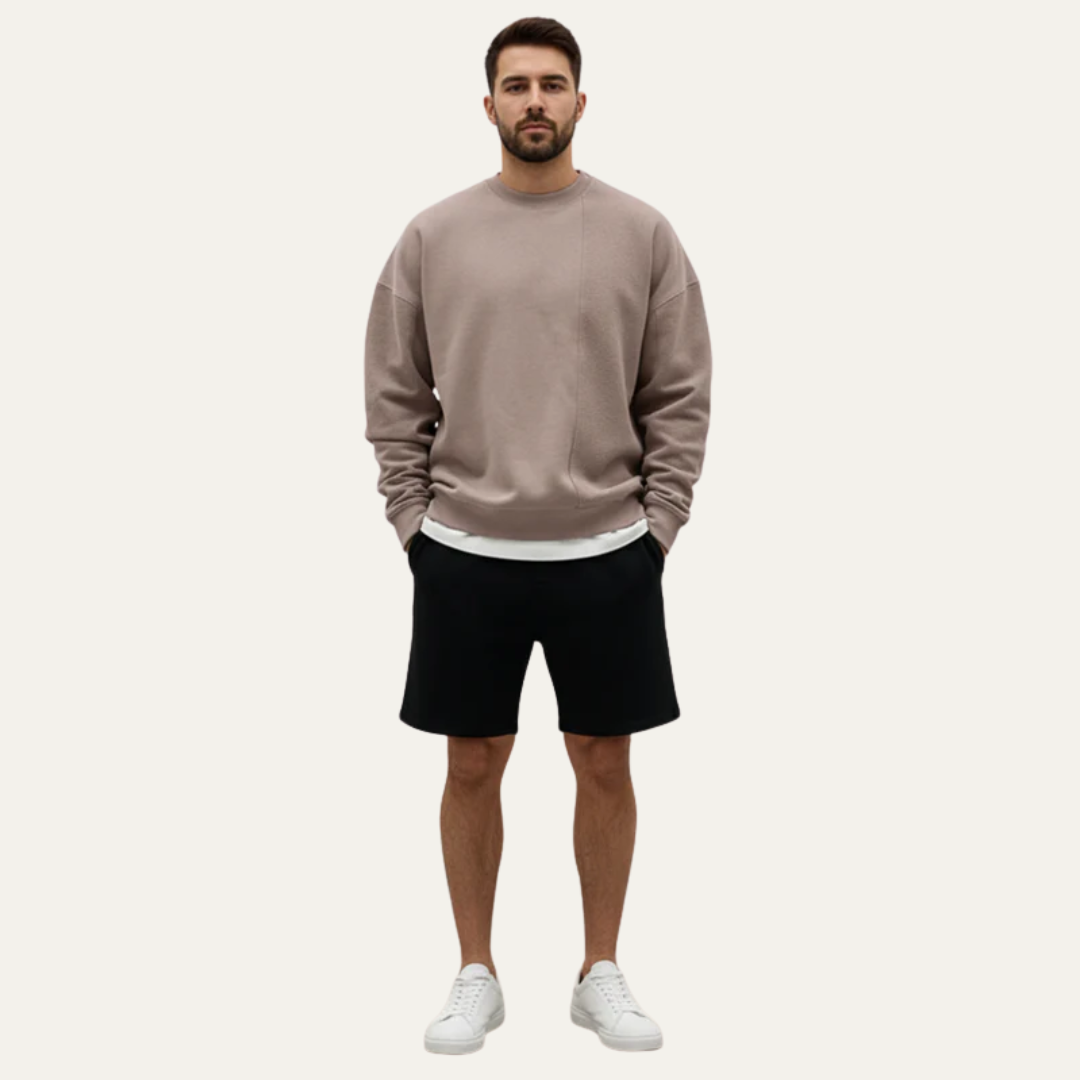 Men’s Oversized Crewneck Sweatshirt With Exposed Seam